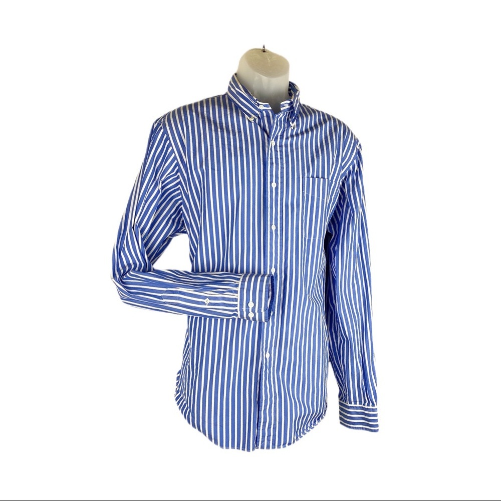Ralph Lauren Oxford Shirt Custom Fit  Striped Blue - Picture 2 of 8